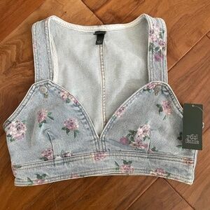 Wild Fable Flower Crop  Denim S